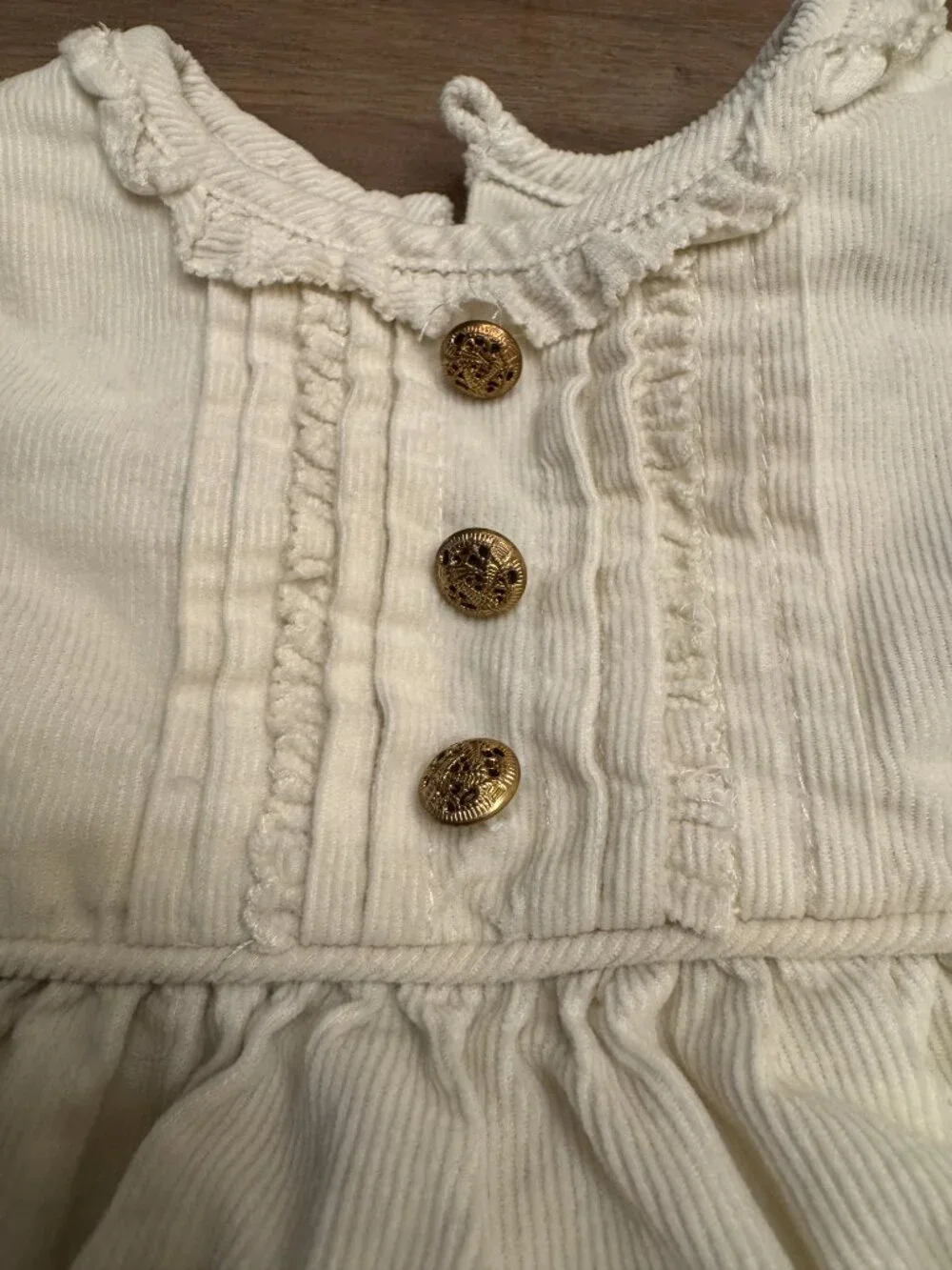 Ralph Lauren Ivory Corduroy Dress + Bloomer Set Baby 3M